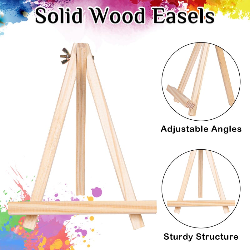 VOCHIC 10 Pack 8 x 10In Canvas Boards and Easel Set Sip and Paint Kit for Adults Teens with Acrylic Paint 50 Brushes Art Painting Drawing Party Supplies - Image 4