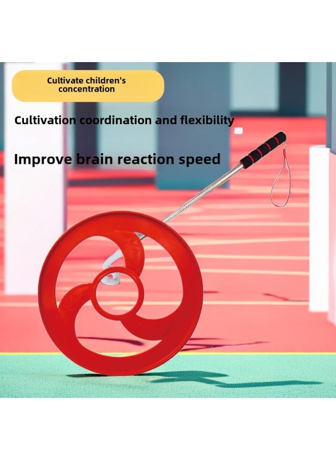 Children's Rolling Iron Ring Rolling Iron Ring Nostalgia Adult Primary School Students Fun Bold Push Ring Gan Tong Kindergarten Push Ring-Specifications:Fixing Rod  - Image 3
