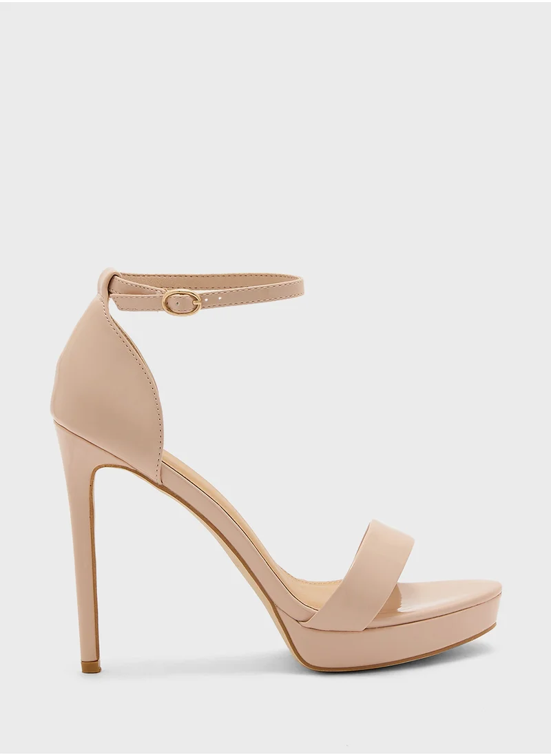 Truffle Patent Strappy Stilleto Sandals