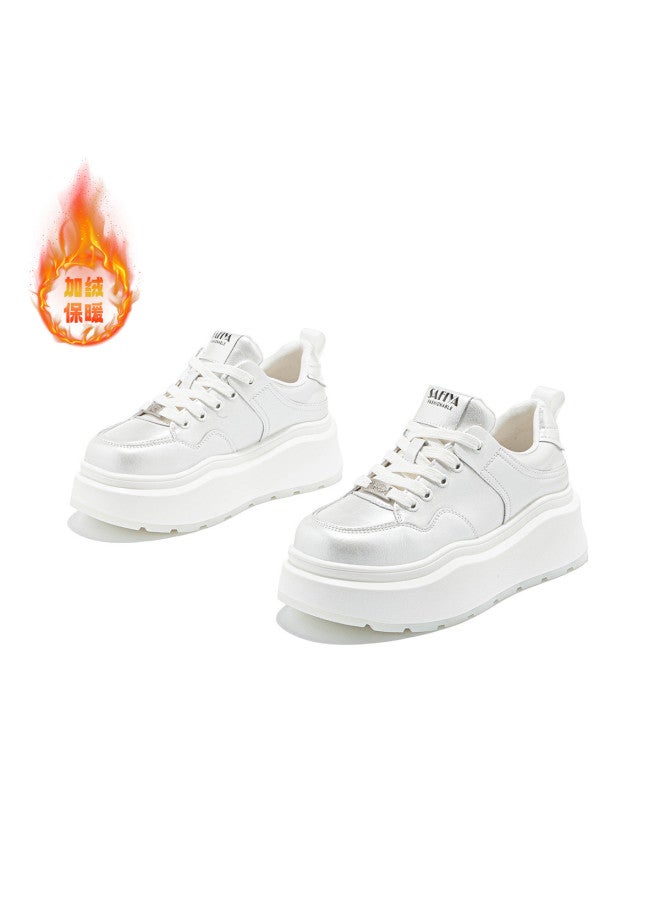 SAFIYA Saturday Platform Sneakers Women, Thick Sole 2025 Spring New Collection, College Style Versatile Casual Height-increasing White Shoes - Image 2
