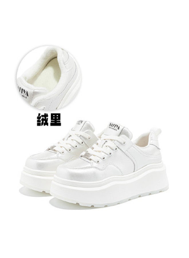 SAFIYA Saturday Platform Sneakers Women, Thick Sole 2025 Spring New Collection, College Style Versatile Casual Height-increasing White Shoes - Image 1