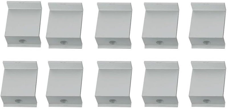 Solar Panel End Clamp 10Pcs Aluminum Alloy Mounting For 30 32 35 40mm Frame Silver - Image 1