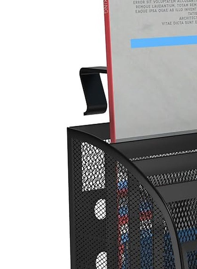 TRU RED Mesh Letter Wall File, 4‑Pocket Hanging Organizer, Black - Vertical Wall‑Mounted File Sorter for Mail & Documents - Image 5