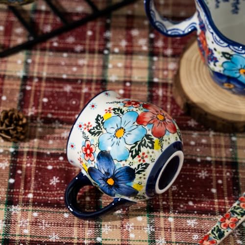 ALMA 12oz Handpainted Microwave Safe Coffee Mug, Unique Ceramic Tea Mug For Girl Friend,Mother, Woman(Assorted Flowers,Medium) - Image 3