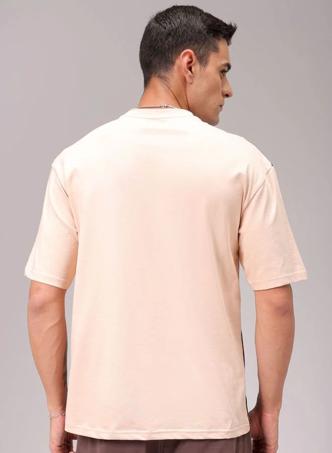 The Indian Garage Co Men Boxy Oversized Placement Print Round Neck Tshirt