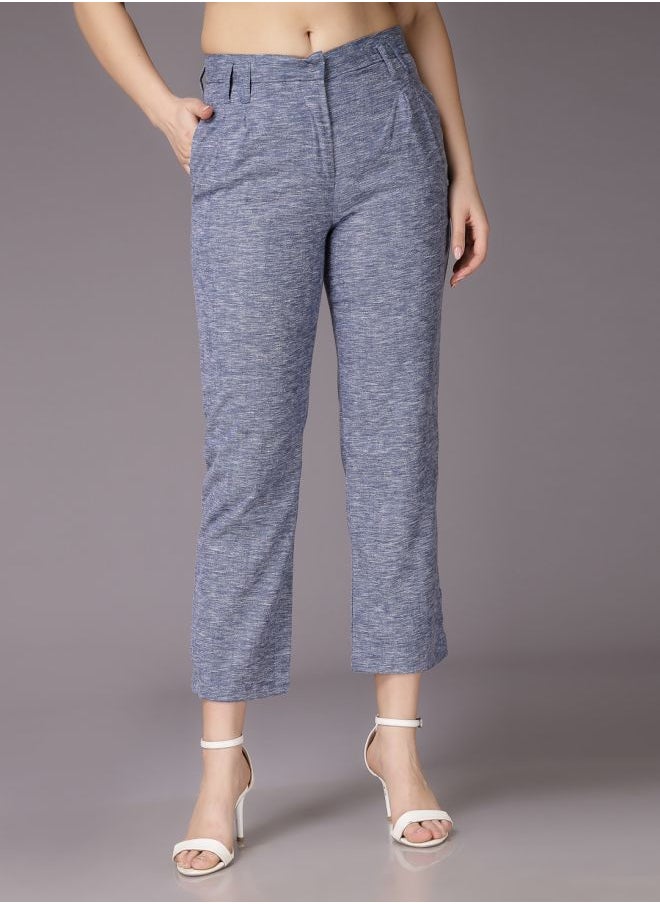 Freehand Women Straight Fit Solid Mid-Rise Pleated Trousers  - Image 3