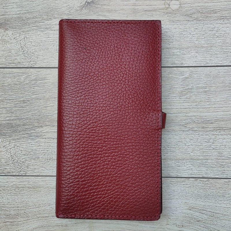 Dr.Key 1002 Genuine Grain Leather Long Wallet for Cash, Cards and Phone (Maroon) - Image 2