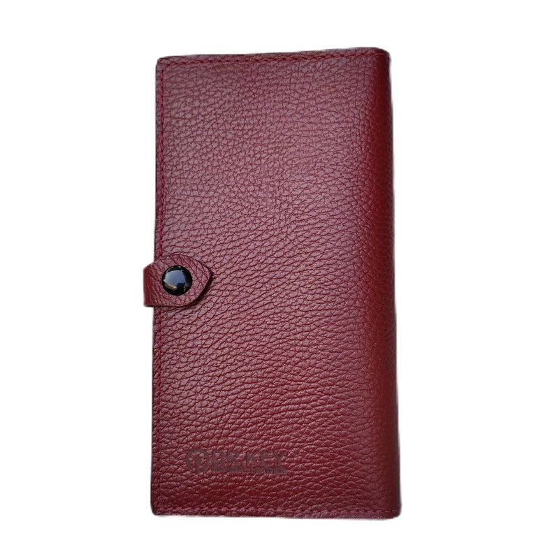 Dr.Key 1002 Genuine Grain Leather Long Wallet for Cash, Cards and Phone (Maroon) - Image 1