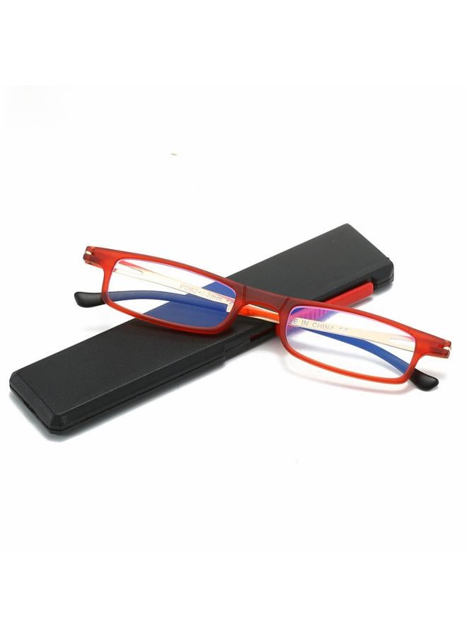Generic New Compact Push Ultra-thin Paper Pen Holder Anti-blue Reading Glasses Pocket Portable Reading Mirror For The Elderly