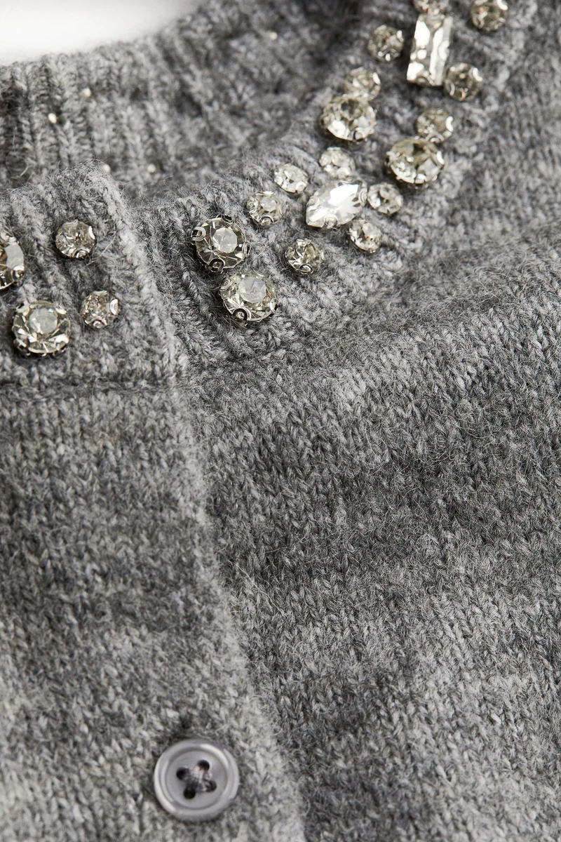 H&M Rhinestone-Embellished Cardigan