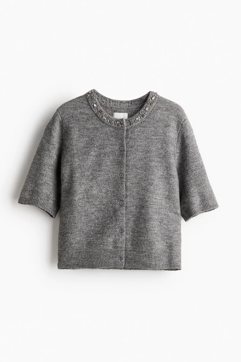 H&M Rhinestone-Embellished Cardigan
