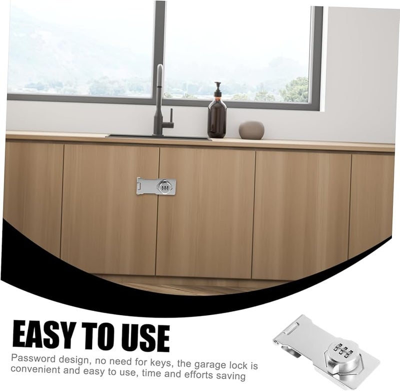 Mechanical Rotary Hasp Lock Password Door Latch For Small Doors Black - Image 3