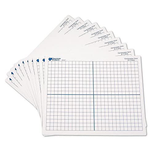 Learning Resources 9"x 11" Double Sided X-Y Axis Dry Erase Mats, Graphing, Math Classroom Accessories, Teaching Aids, Set of 10, Ages 6+ - Image 2