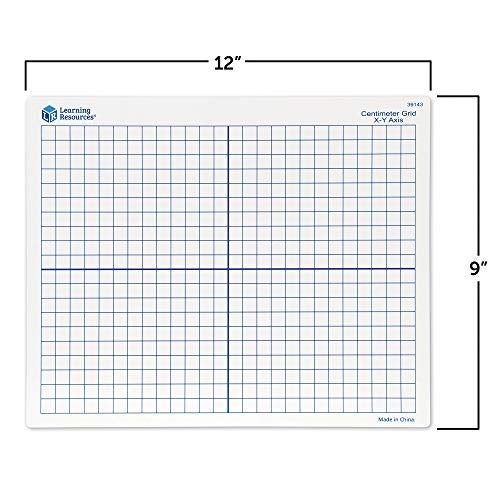 Learning Resources 9"x 11" Double Sided X-Y Axis Dry Erase Mats, Graphing, Math Classroom Accessories, Teaching Aids, Set of 10, Ages 6+ - Image 3