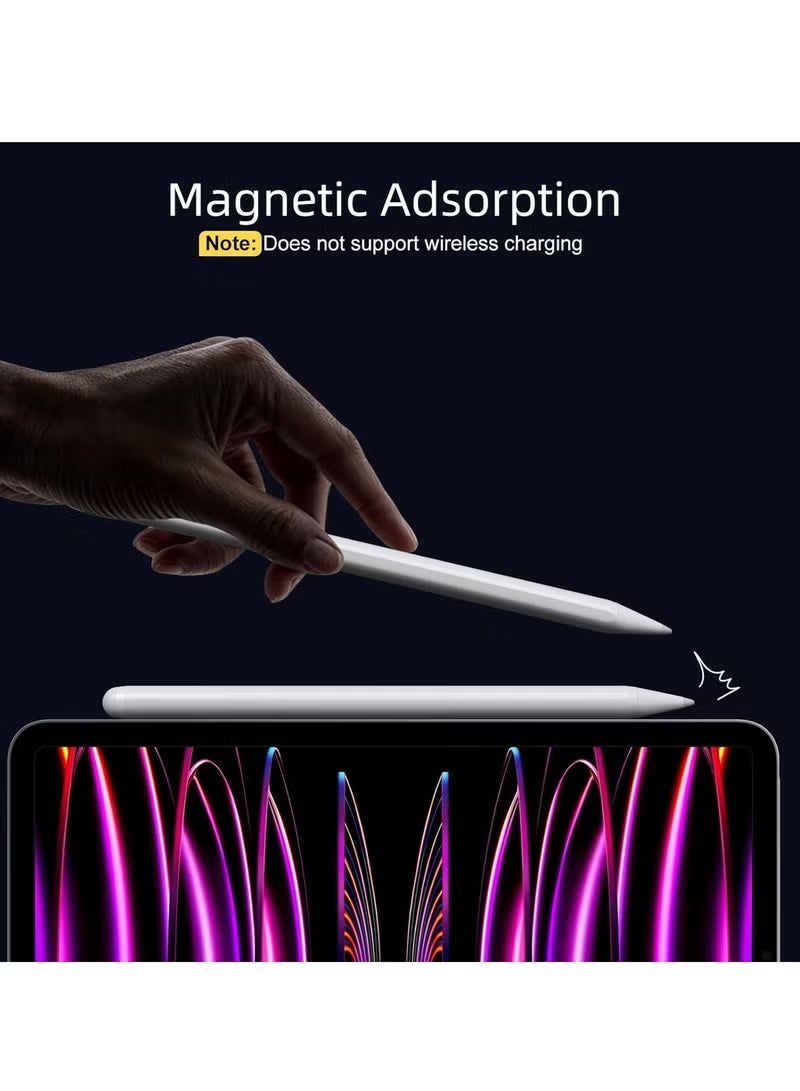Stylus Pen for iPad 9th & 10th Generation - Active Pen, Fast Charging 2X, Compatible with Apple iPad Pro 2018-2024 11-inch/12.9-inch/M4, iPad Air 3/4/5/M2, iPad 6-10, iPad Mini 5/6th Generation, White - Image 5