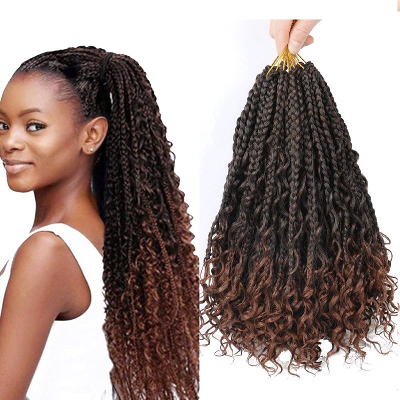 8 Pack Bohomian Box Braids Crochet Hair 12 Inch Crochet Box Braids Curly Ends Goddess Box Braids Crochet Hair Boho Box Braids Crochet Hair for Black Women Synthetic Hair Extensions T30
