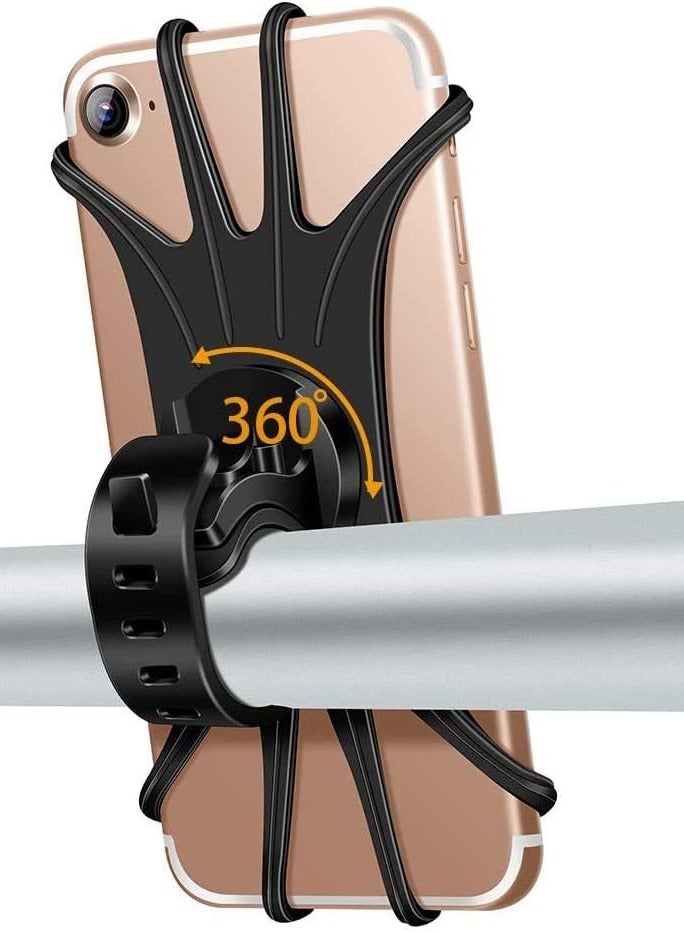 General 360-degree bicycle phone holder, motorcycle phone holder, anti-shake silicone bicycle phone holder, suitable for various types of equipment  - Image 1