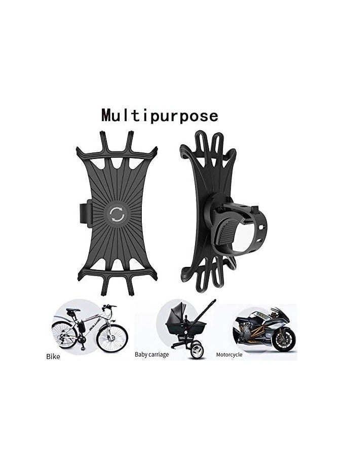 General 360-degree bicycle phone holder, motorcycle phone holder, anti-shake silicone bicycle phone holder, suitable for various types of equipment  - Image 2