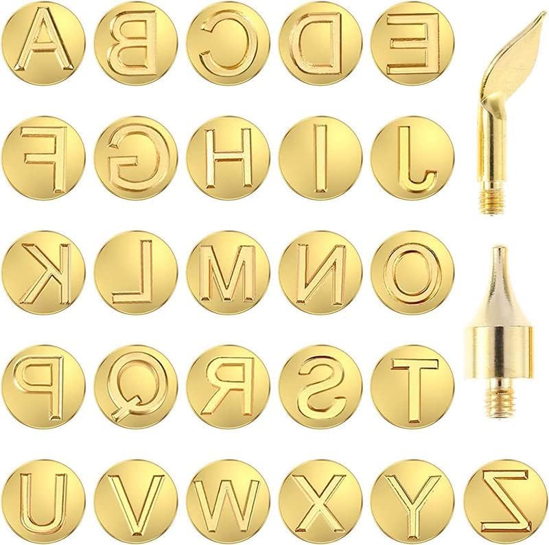 Ryoma Wood Burning Tips Letters Uppercase Alphabet Number Symbol Branding and Personalization Set (Include 38 Numbers 18 Symbol and 6 Stencils) - Image 2