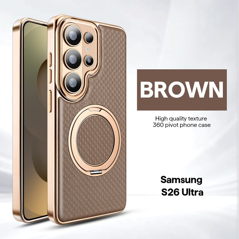 Flowing Light Texture Magnetic Phone Case For Samsung Galaxy S23/S24/S25/S26 Ultra Plus (Brown) - Image 1