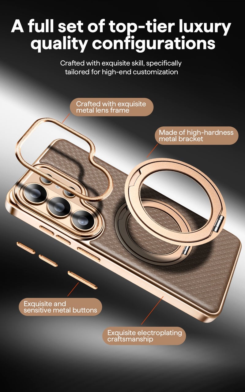 Flowing Light Texture Magnetic Phone Case For Samsung Galaxy S23/S24/S25/S26 Ultra Plus (Brown) - Image 5