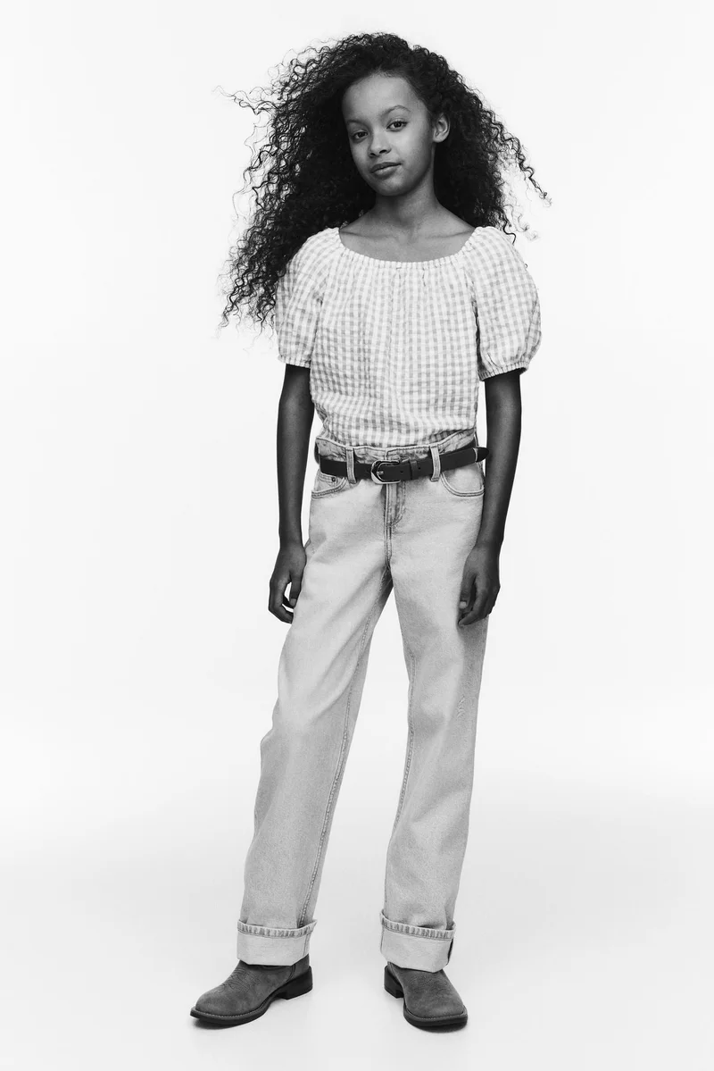 H&M Cotton seersucker top