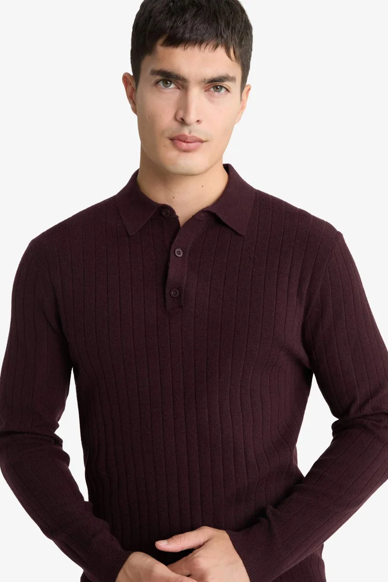 Standard Fit Polo Collar Knitwear Pullover