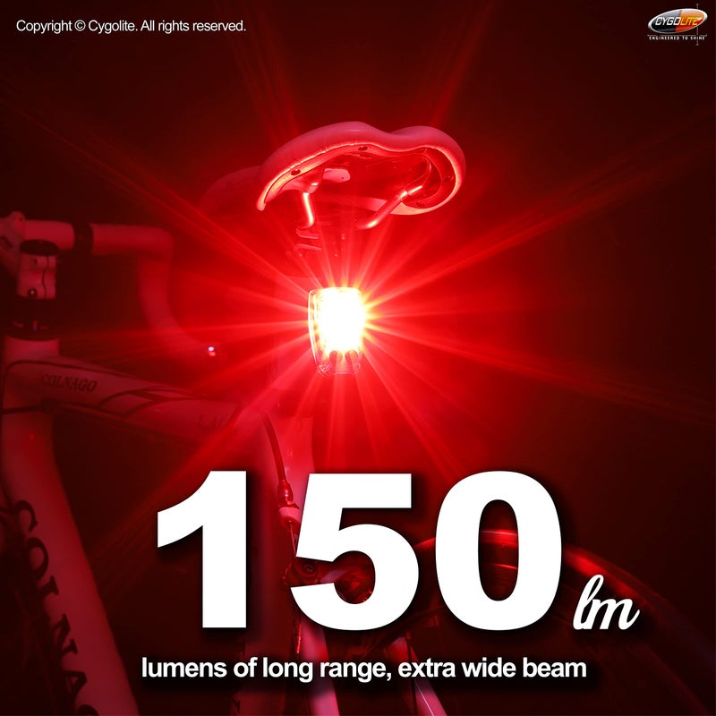 Cygolite Hotshot Pro– 150 Lumen Bike Tail Light [HARD MOUNT VERSION]– 6 Night & Daytime Modes– User Adjustable Flash Speeds- Compact Design– IP64 Water Resistant– USB Rechargeable–Great for Busy Roads - Image 2