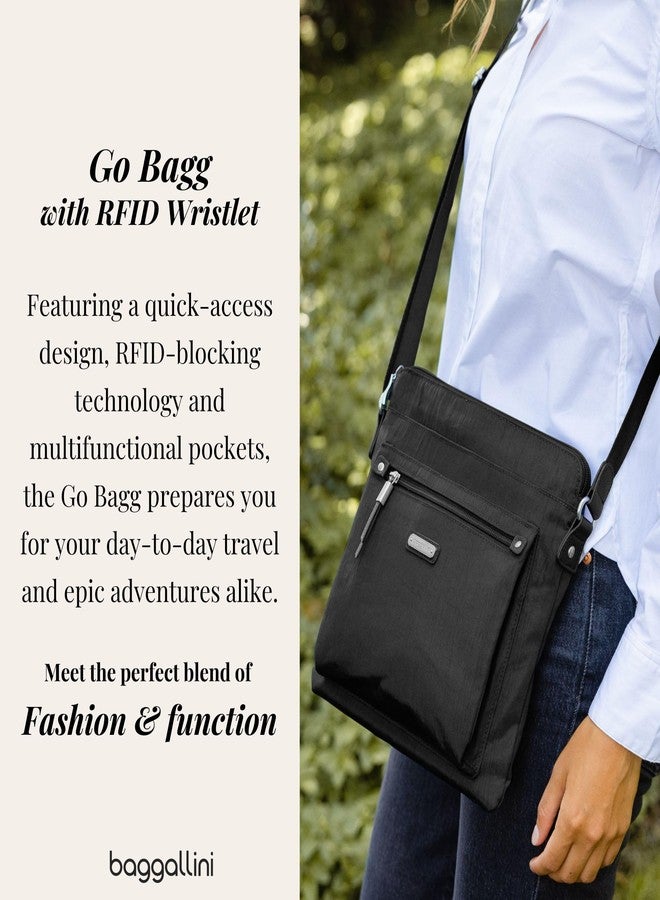 Baggallini Go Bagg Crossbody Bag for Women with RFID Wristlet, 10.75"x10" Water-resistant Lightweight Travel Purse, Dusty Mauve, One Size, Baggallini Go Bagg Crossbody Bag for Women With Rfid Wristlet - Image 2