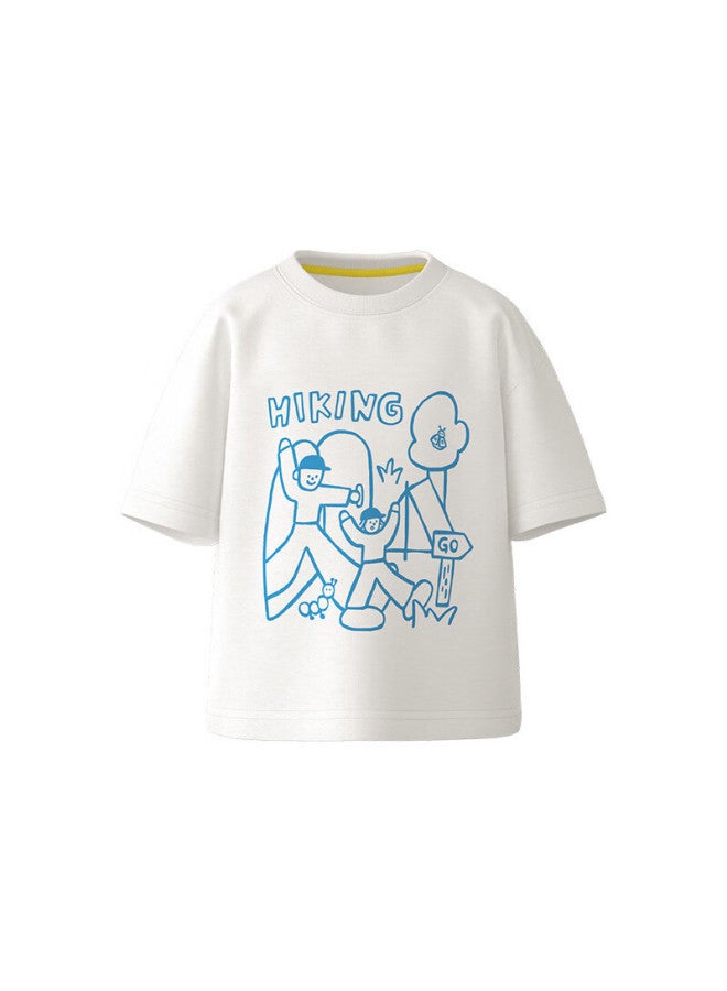 Papapapa Summer New Children's Short Sleeve Non-stick T-shirt Parent-child Outfit Breathable Casual Light Green - Children 80cm