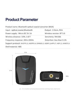 Generic DAC Digital to Analog Audio Converter with Bluetooth 5.0 Receiver, Optical Coaxial Bluetooth Digital Audio to Stereo Analog RCA & 3.5mm  - Image 4