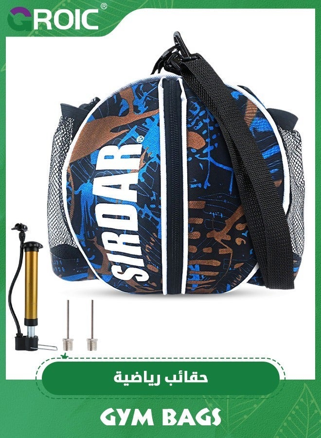 GROIC Ball Bag, Size 7 Basketball Bag Soccer Football Volleyball Softball Sports Holder Carrier+Adjustable Shoulder Strap 2 Side Mesh Pockets f/Water Bottle Towel Shoes with Pump - Image 1