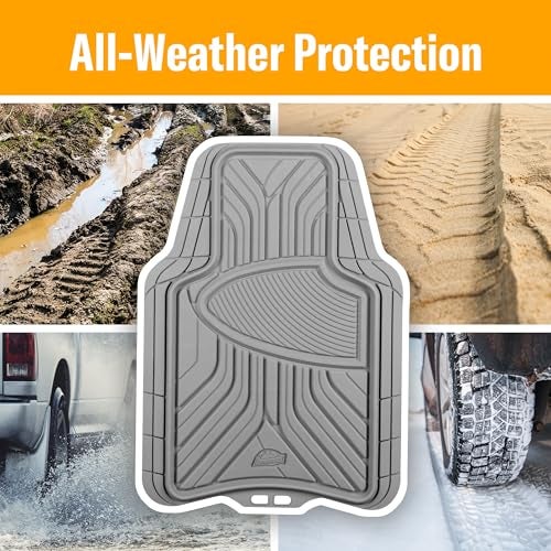Armor All 4-Piece All-Season Floor Mats, Custom Fit Mats for Cars, Trucks, SUVs — Gray - Image 3