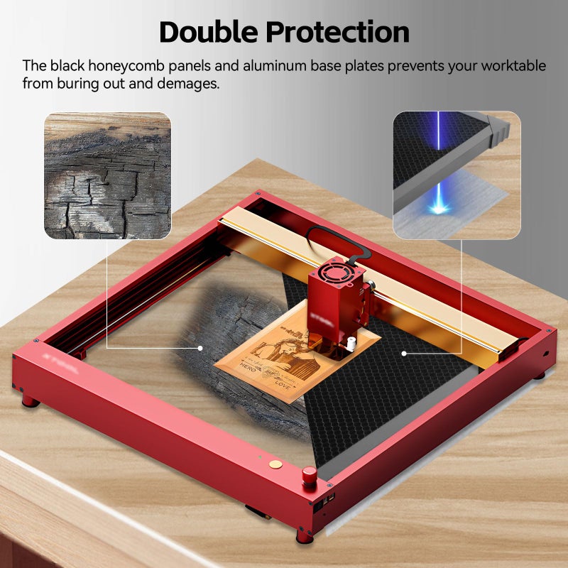 UniTak3D Honeycomb Laser Bed 400x400mm Working Table for XTool D1/D1 Pro/S9/S10/S30 Pro/RAY5 Engravers,Fast Heat Dissipation and Desktop Protection with Aluminum Plate(Working Area:14.17x14.17in) - Image 2