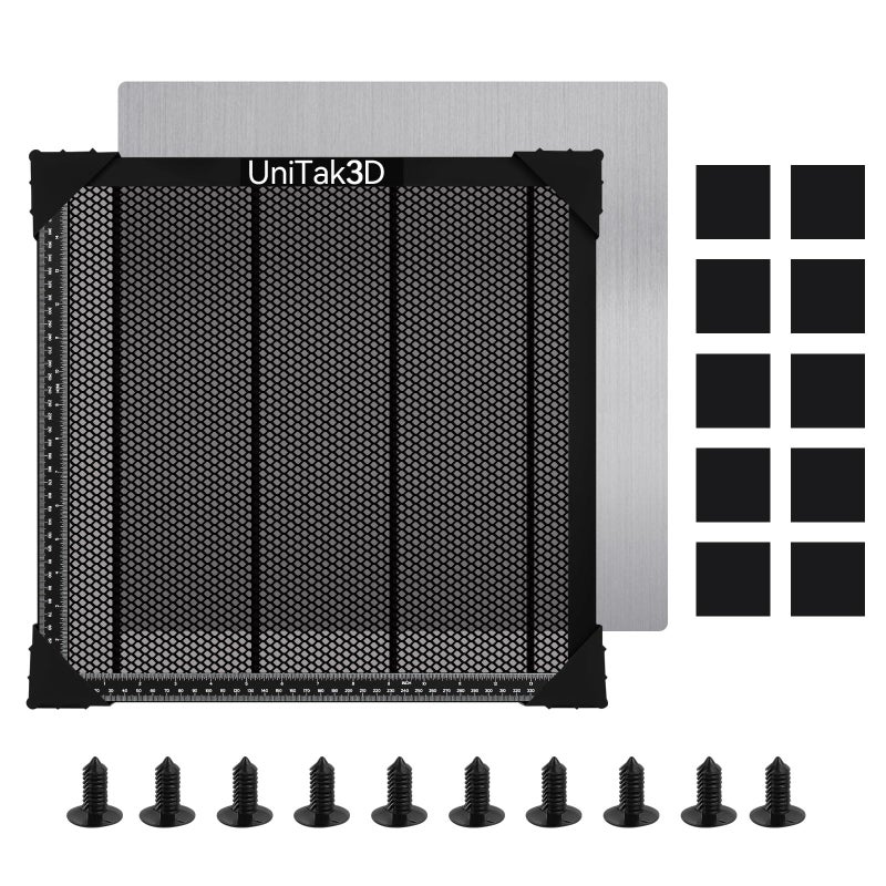 UniTak3D Honeycomb Laser Bed 400x400mm Working Table for XTool D1/D1 Pro/S9/S10/S30 Pro/RAY5 Engravers,Fast Heat Dissipation and Desktop Protection with Aluminum Plate(Working Area:14.17x14.17in) - Image 1