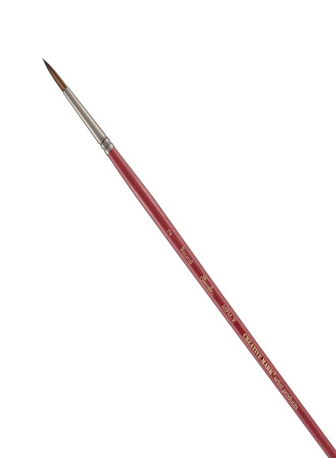 Creative Mark Staccato Artist Paintbrush - Round Size 2 - Synthetic Long Handled Brushes for Acrylic Paints, Handmade and Full Bodied with Springy Response - Image 1