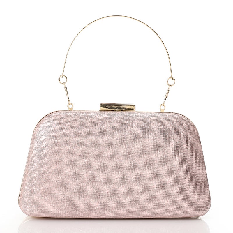 Mr.joe Elegant Glitter Clutch with Metal Handle -Pink - Image 3