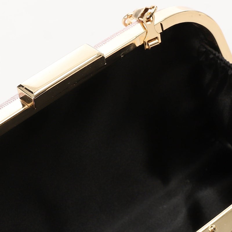 Mr.joe Elegant Glitter Clutch with Metal Handle -Pink - Image 4