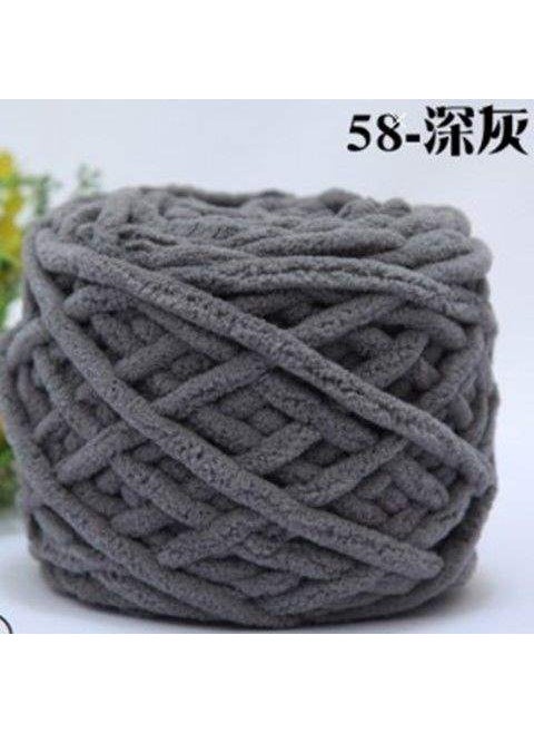 Generic - Ice Cream Striped Soft Thick Yarn Handmade Diy Knitted Scarf Yarn Ball Crochet Hook Slipper Self-knitted Ball 58 dark gray - Image 1