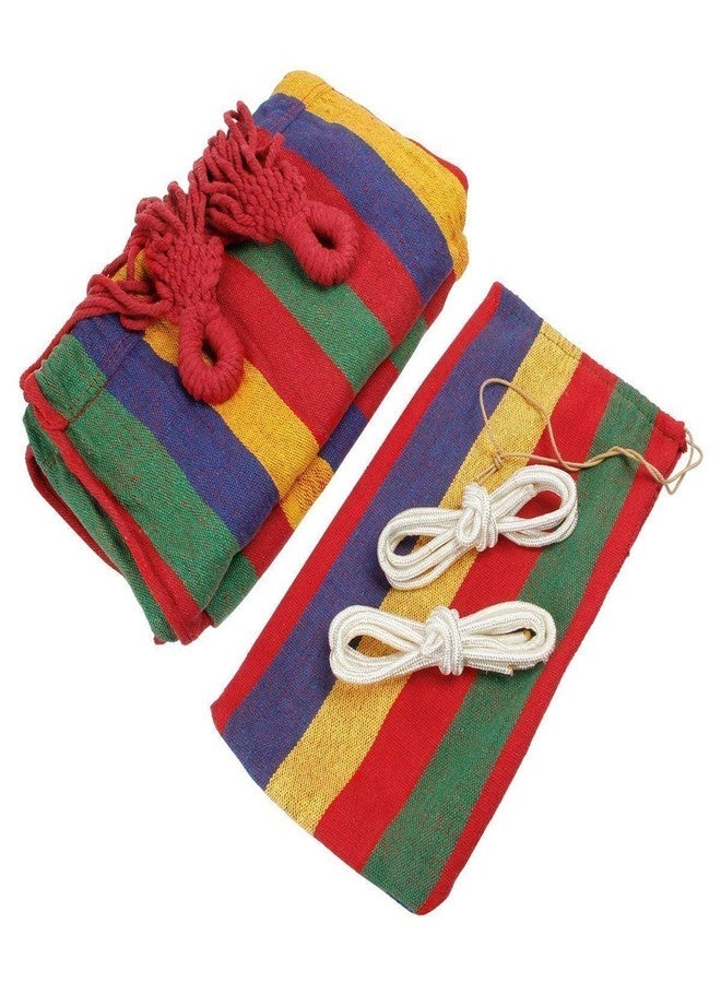 REIL RAID Outdoor Camping Canvas Fabric Portable Garden Hammocks Striped Ultralight Outdoor Beach Swing Bed with Strong Rope,Swing for Garden (280 * 80CM, Red) - Image 4