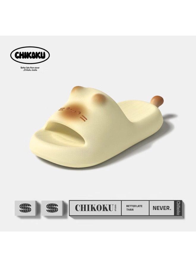 Chikoku شبشب قط لطيف للنساء صيفي جديد داخلي بسماكة قاعدية كارتوني - Image 1