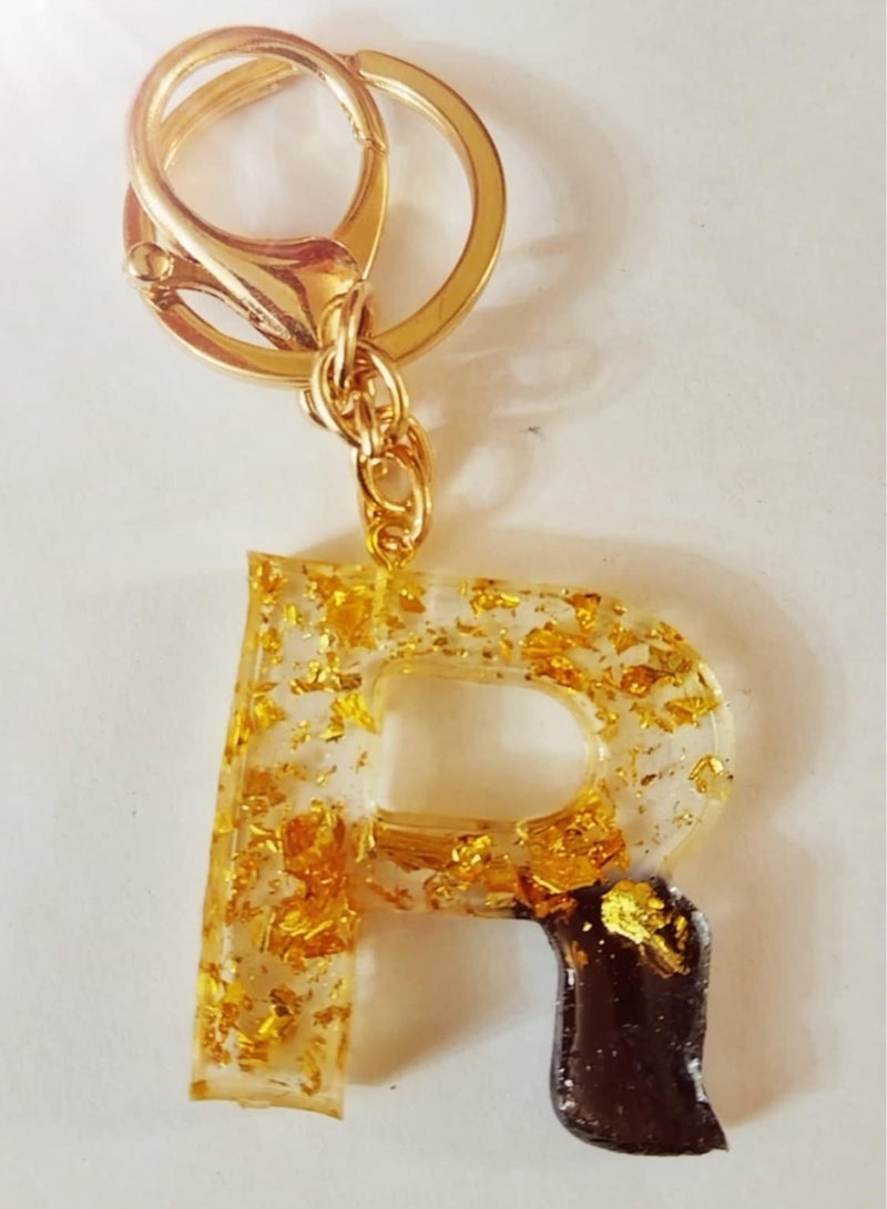Handmade  keychain of Rezen with the shape of letter R-Suitable For Bag