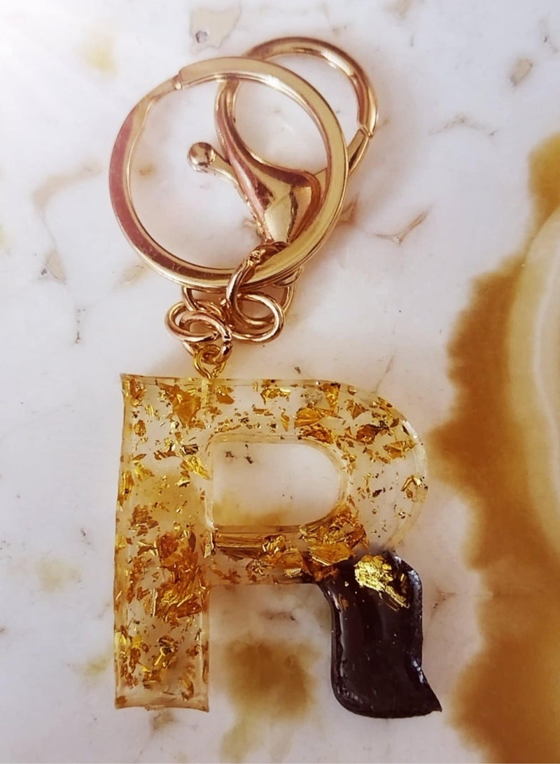 Handmade  keychain of Rezen with the shape of letter R-Suitable For Bag