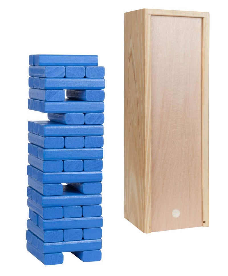 WE Games Wooden Block Stacking Party Game for Adults Tumble Tower Wedding Guest Book Alternative Tabletop Games Includes Storage Case 12 inches - Image 3
