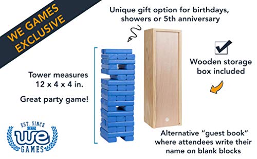 WE Games Wooden Block Stacking Party Game for Adults Tumble Tower Wedding Guest Book Alternative Tabletop Games Includes Storage Case 12 inches - Image 5