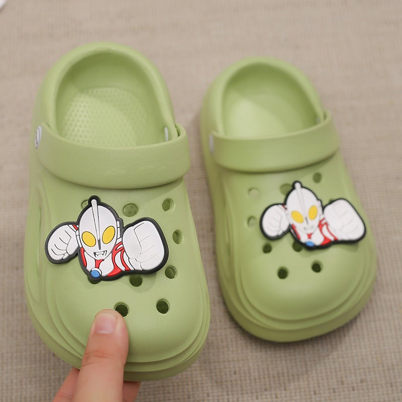 Children'S Croc Shoes 2025 Ultraman Baotou Slippers For Boys, Soft-Soled Beach Shoes For Big Children - Image 5