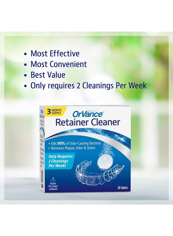 Retainer Cleaner Tablets (56 Count) | Only 2 Cleanings Per Week Required | Removes Odors, Stains, Plaque For Invisalign, Mouth/Night Guards, And Removable Dental Appliances