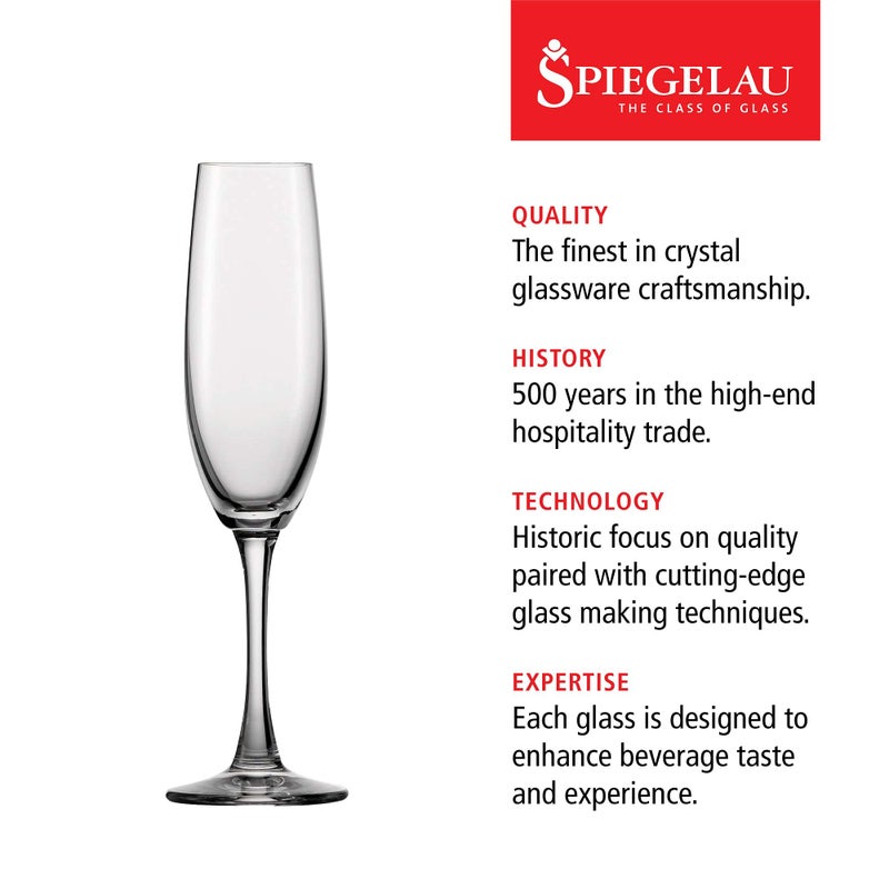 Spiegelau Wine Lovers Champagne Flutes, Elegant Crystal Champagne Glasses Gift Set, Perfect for Prosecco, Sparkling Rose, Mocktails, Home Bar Accessories, Housewarming, Wedding Gifts, 6.7 oz, Set of 4 - Image 2