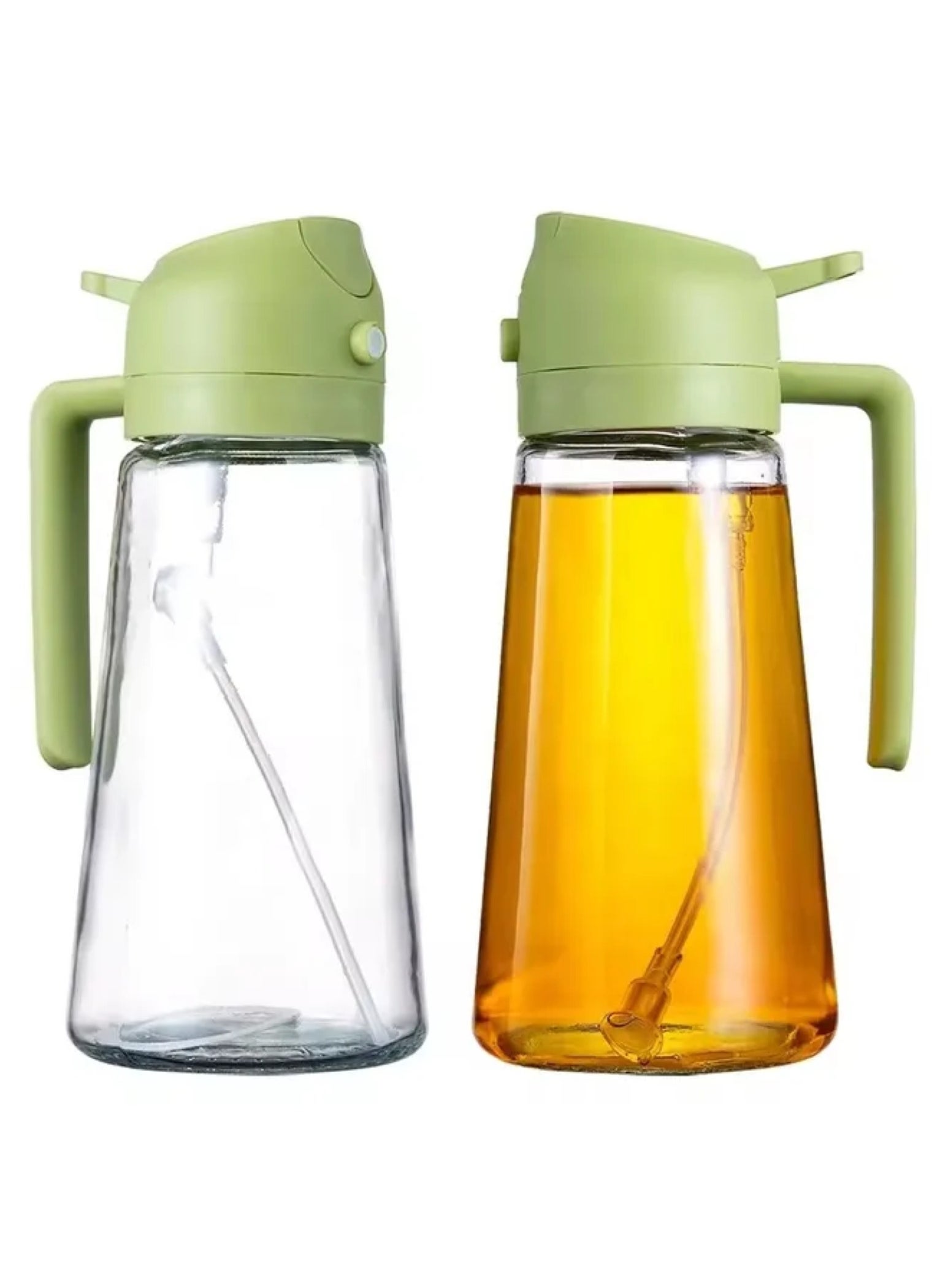 Oil Sprayer, Set of 2pcs, 2 in 1 Pour & Spray Oil Dispenser, Oil Sprayer Glass Bottle for Cooking, Olive Oil Spray bottle for Air Fryer, BBQ, Salad or Baking. 