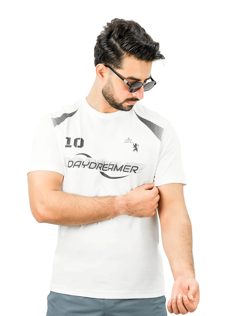 Men's Slim Fit Print Tee - Cotton Jersey, Crew Neck, Short Sleeve